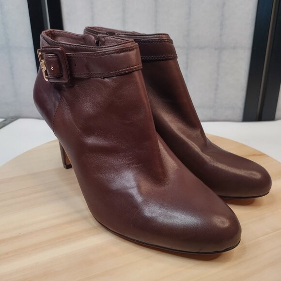 Vince Camuto Chrissa Brown Supple Leather Heeled Ankle Boots Women US 10M - Picture 7 of 16